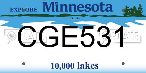 CGE531 Minnesota License Plate