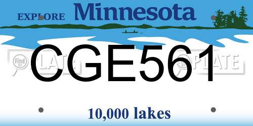 CGE561 Minnesota License Plate