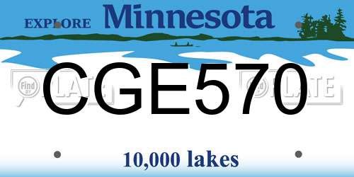 CGE570 Minnesota License Plate