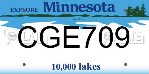 CGE709 Minnesota License Plate