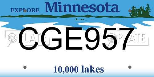 CGE957 Minnesota License Plate