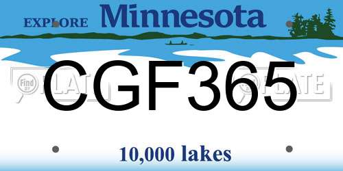CGF365 Minnesota License Plate