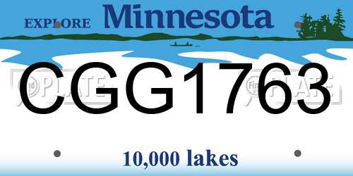 CGG1763 Minnesota License Plate