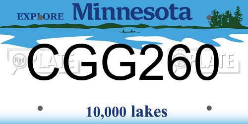 CGG260 Minnesota License Plate