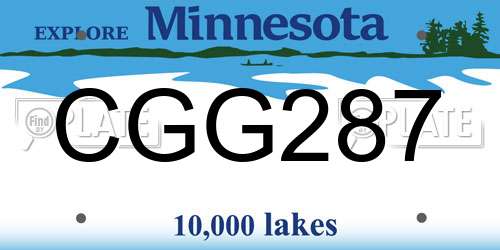 CGG287 Minnesota License Plate