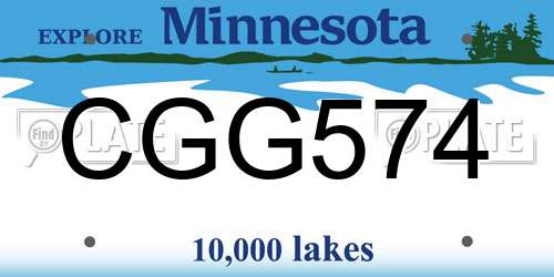 CGG574 Minnesota License Plate