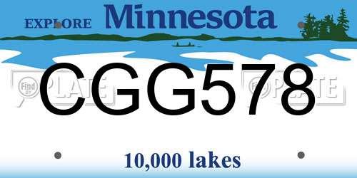 CGG578 Minnesota License Plate
