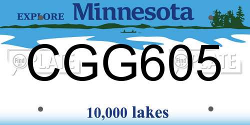 CGG605 Minnesota License Plate