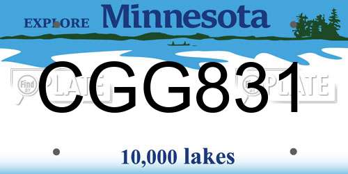 CGG831 Minnesota License Plate
