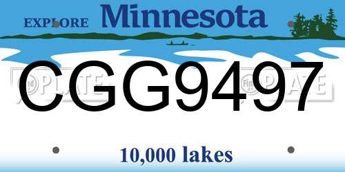 CGG9497 Minnesota License Plate