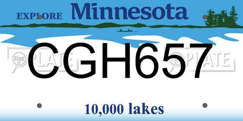 CGH657 Minnesota License Plate