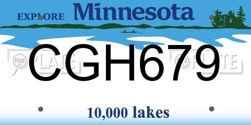 CGH679 Minnesota License Plate