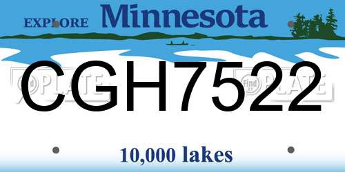 CGH7522 Minnesota License Plate