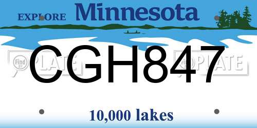 CGH847 Minnesota License Plate