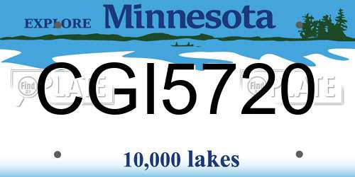 CGI5720 Minnesota License Plate
