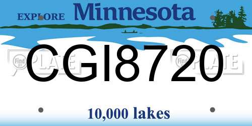 CGI8720 Minnesota License Plate
