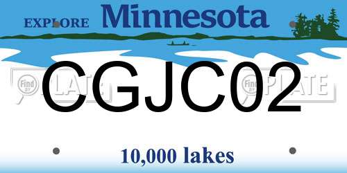 CGJC02 Minnesota License Plate