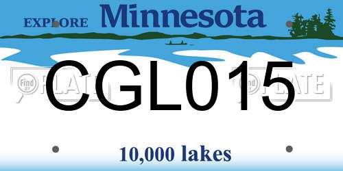 CGL015 Minnesota License Plate
