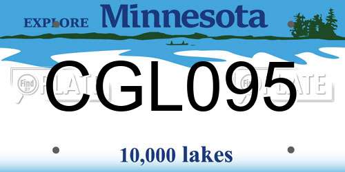 CGL095 Minnesota License Plate