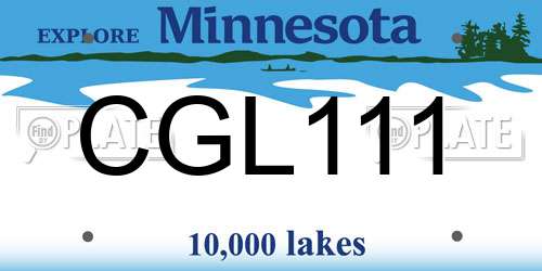 CGL111 Minnesota License Plate