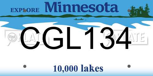 CGL134 Minnesota License Plate