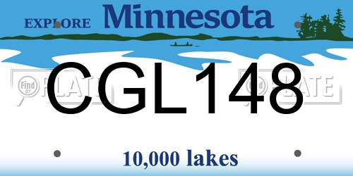 CGL148 Minnesota License Plate