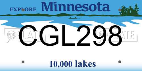 CGL298 Minnesota License Plate