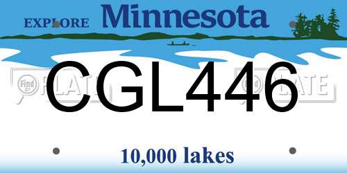 CGL446 Minnesota License Plate
