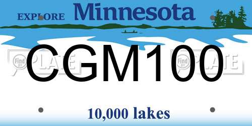 CGM100 Minnesota License Plate