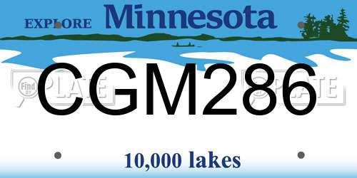 CGM286 Minnesota License Plate