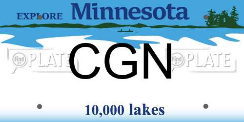 CGN Minnesota License Plate