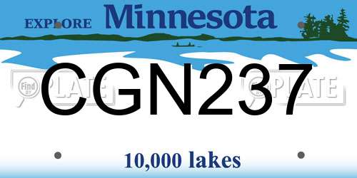 CGN237 Minnesota License Plate
