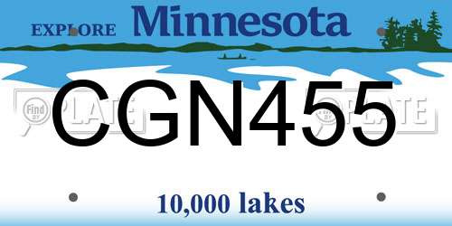 CGN455 Minnesota License Plate