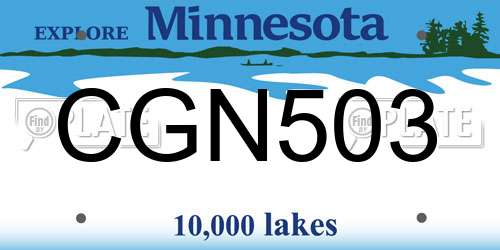 CGN503 Minnesota License Plate