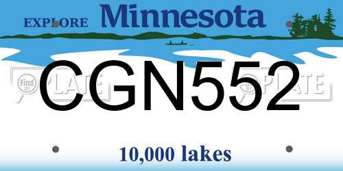 CGN552 Minnesota License Plate