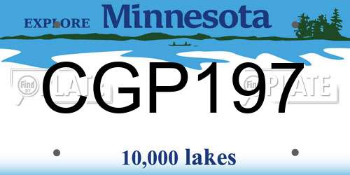 CGP197 Minnesota License Plate