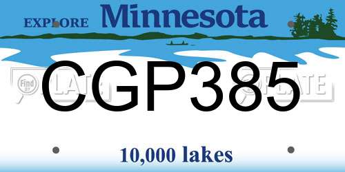 CGP385 Minnesota License Plate