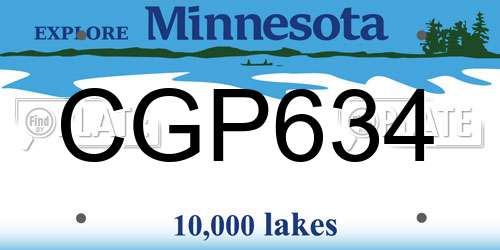 CGP634 Minnesota License Plate