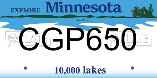 CGP650 Minnesota License Plate