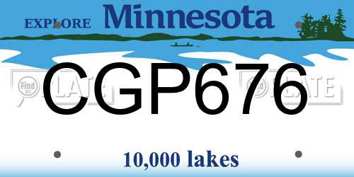 CGP676 Minnesota License Plate