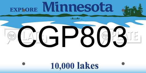 CGP803 Minnesota License Plate