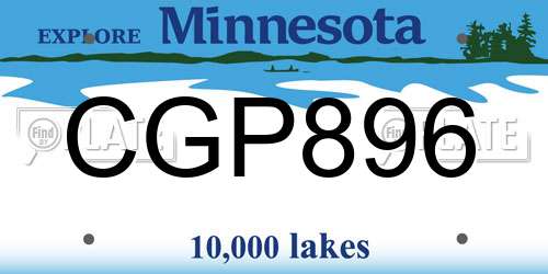 CGP896 Minnesota License Plate