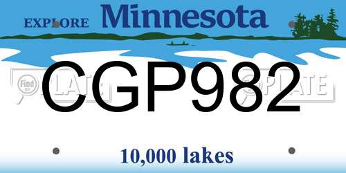 CGP982 Minnesota License Plate