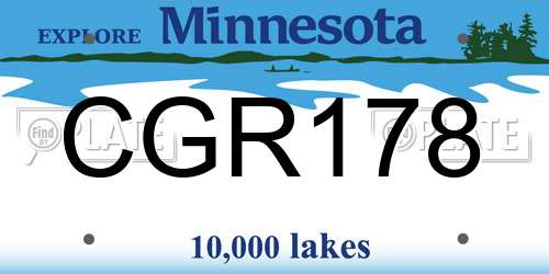CGR178 Minnesota License Plate