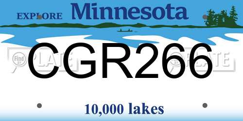 CGR266 Minnesota License Plate