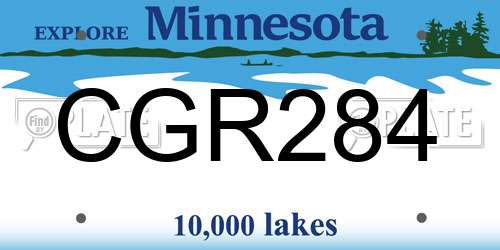 CGR284 Minnesota License Plate