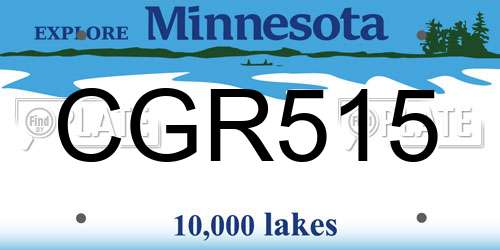 CGR515 Minnesota License Plate