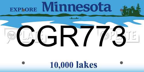 CGR773 Minnesota License Plate