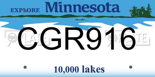 CGR916 Minnesota License Plate