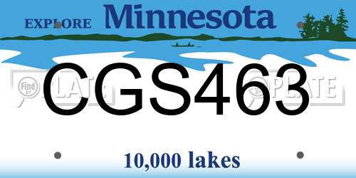 CGS463 Minnesota License Plate